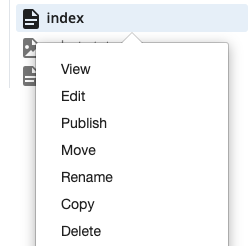 Right click option for publishing